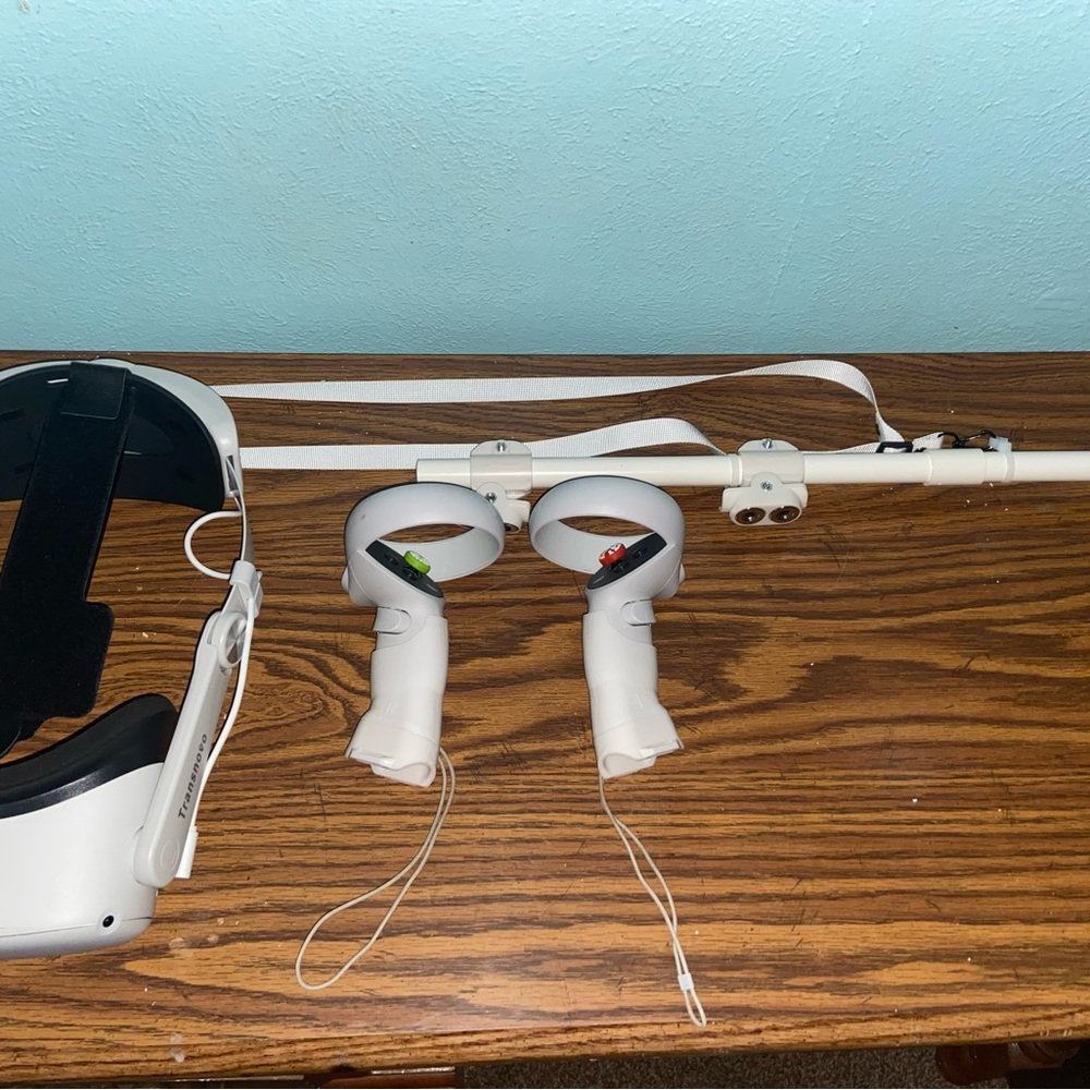 White VR Headset and Controllers